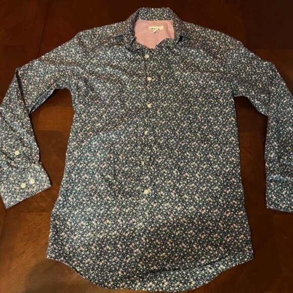 Bar III Men Slim Fit Stretch Floral Button-Down Shirt  Long sleeves button cuffs - Picture 1 of 5